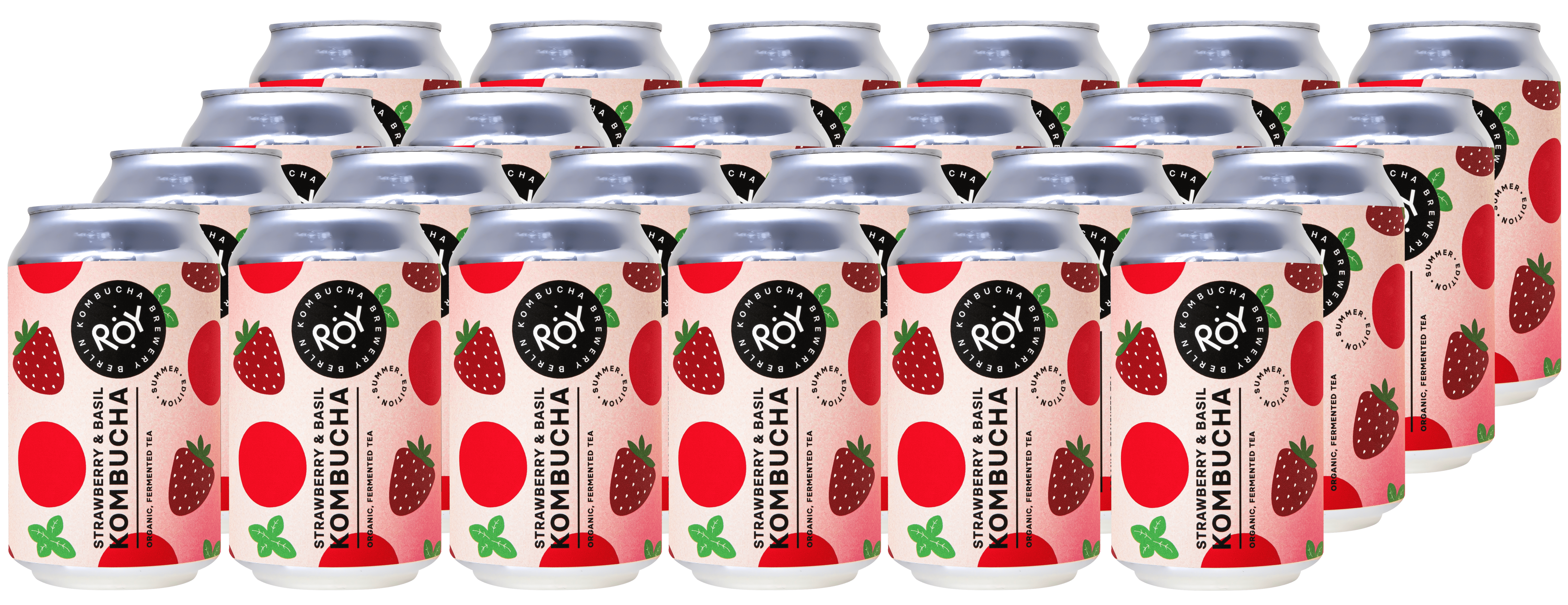 Roy Kombucha Strawberry & Basil (24 x 0.33 l)