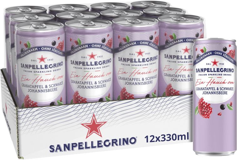 Sanpellegrino "Ein Hauch von" Granatapfel & Schwarze Johannisbeere (12 x 0.33 l)