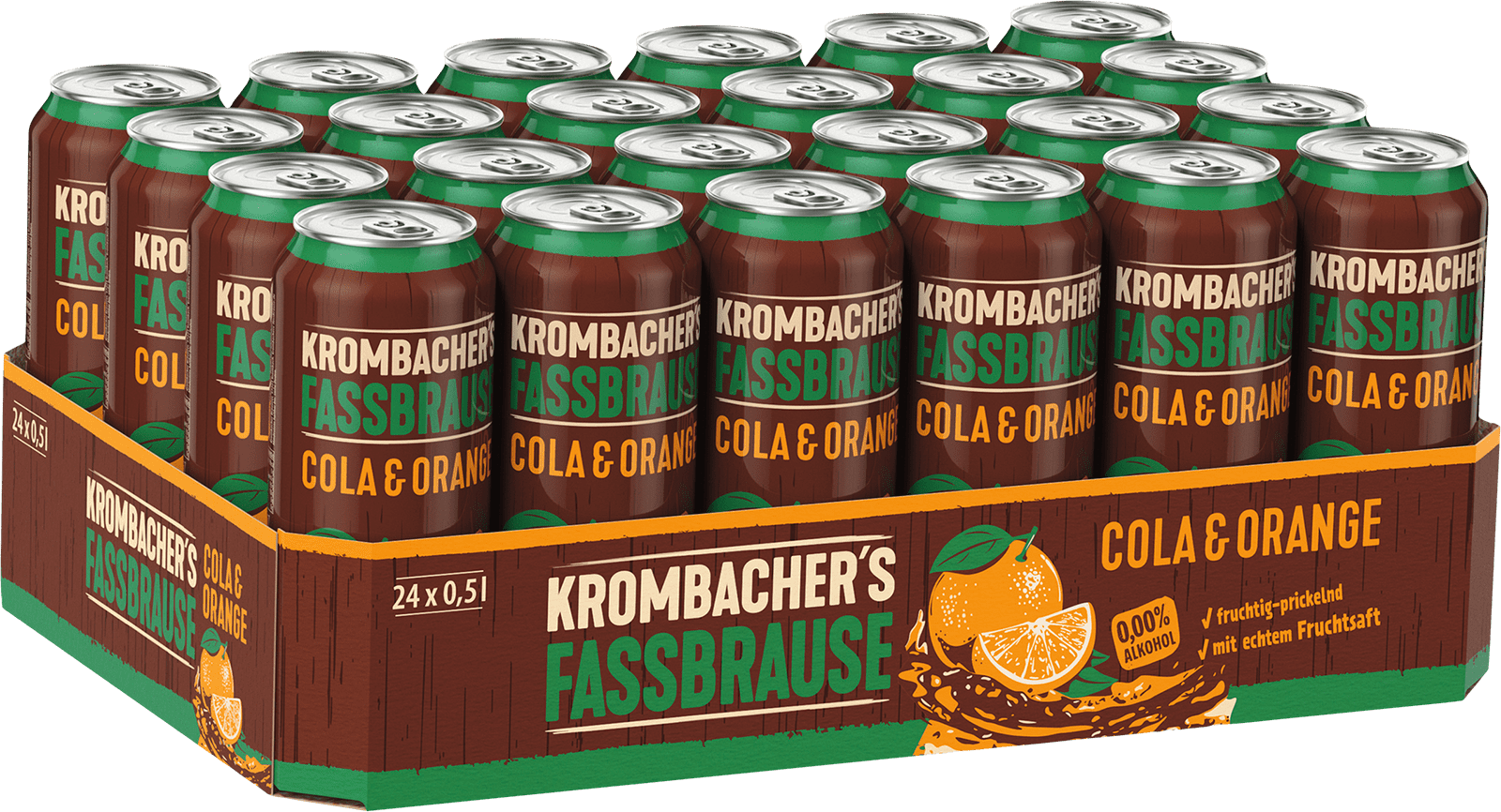 Krombacher's Fassbrause Cola & Orange (24 x 0.5 l)