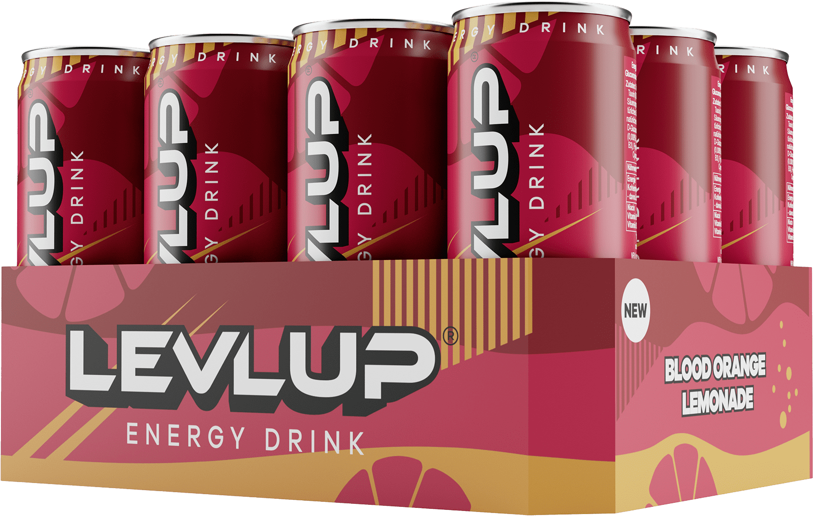 LevlUp Energy Drink Blood Orange (12 x 0.33 l)