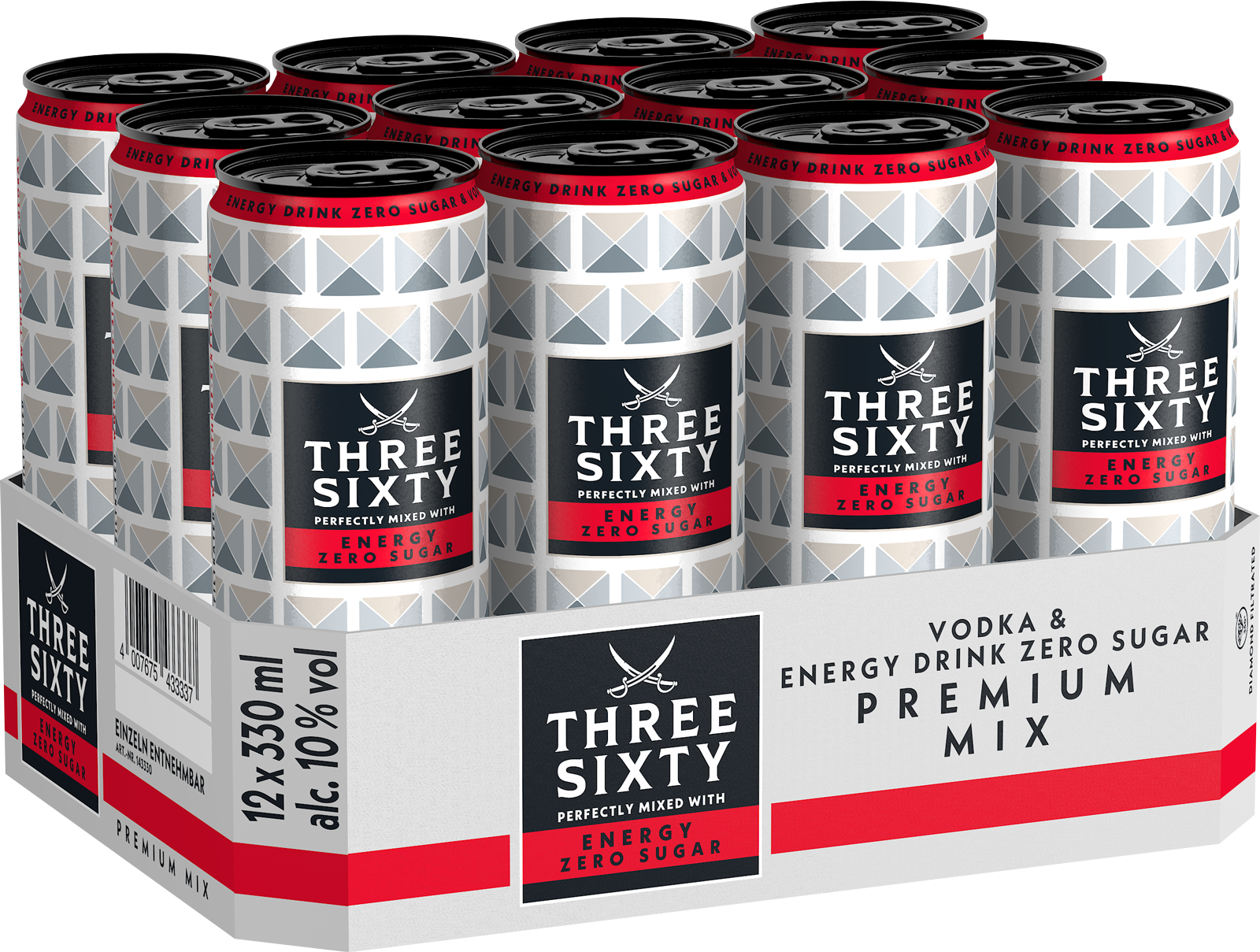 Three Sixty Vodka Energy Zero (12 x 0.33 l)