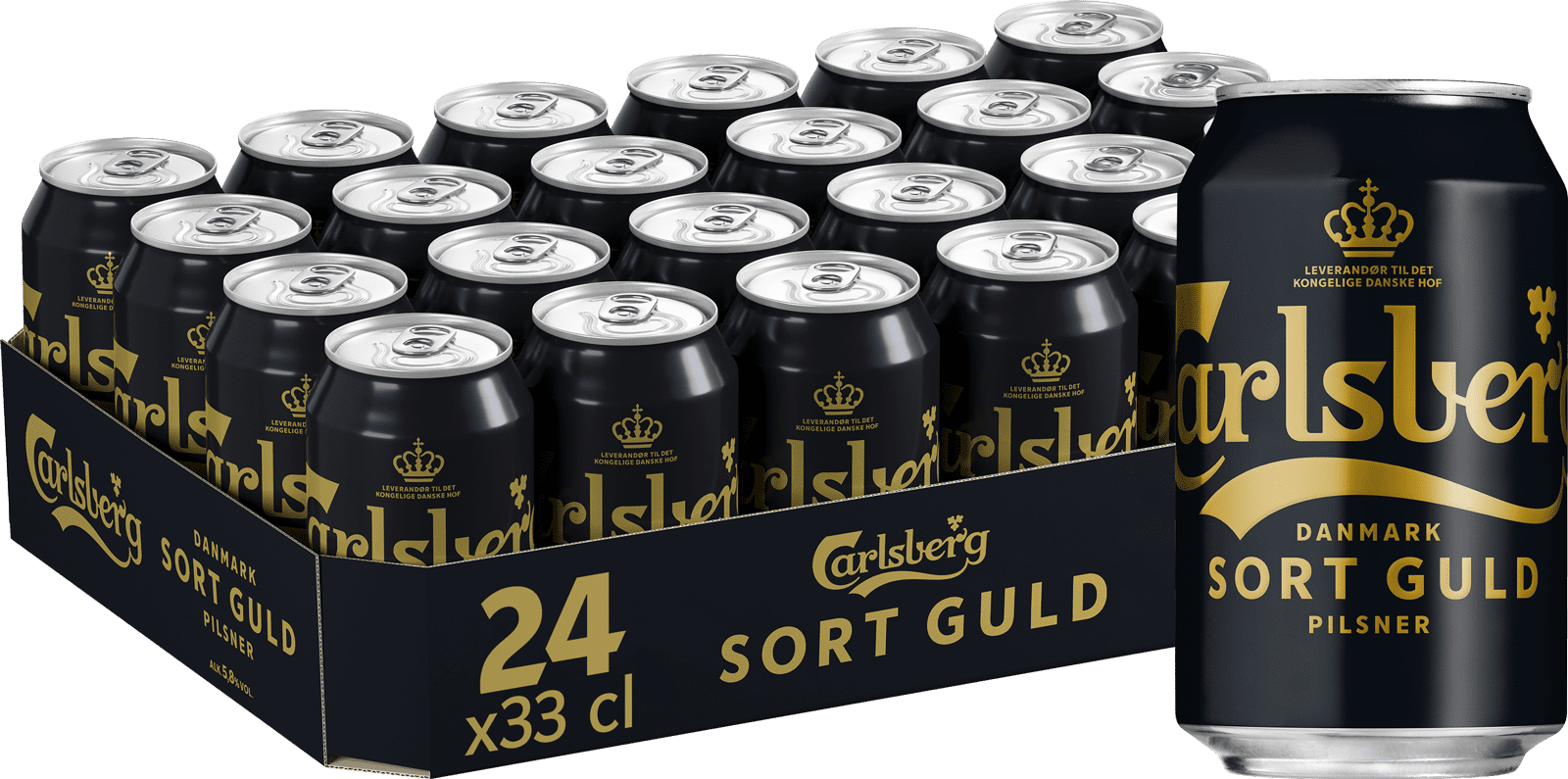 Carlsberg Sort Guld (24 x 0.33 l)