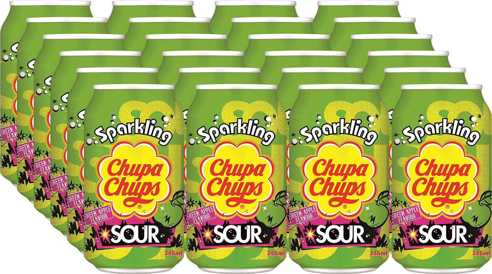 Chupa Chups Sparkling Sour Green Apple Chupa Chups Sparkling Sour Green Apple (24 x 0.345 l)