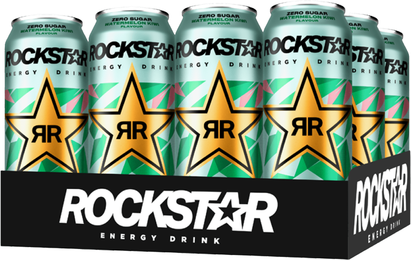 Rockstar Energy Drink Zero sugar Watermelon Kiwi Flavour (12 x 0.5 l)