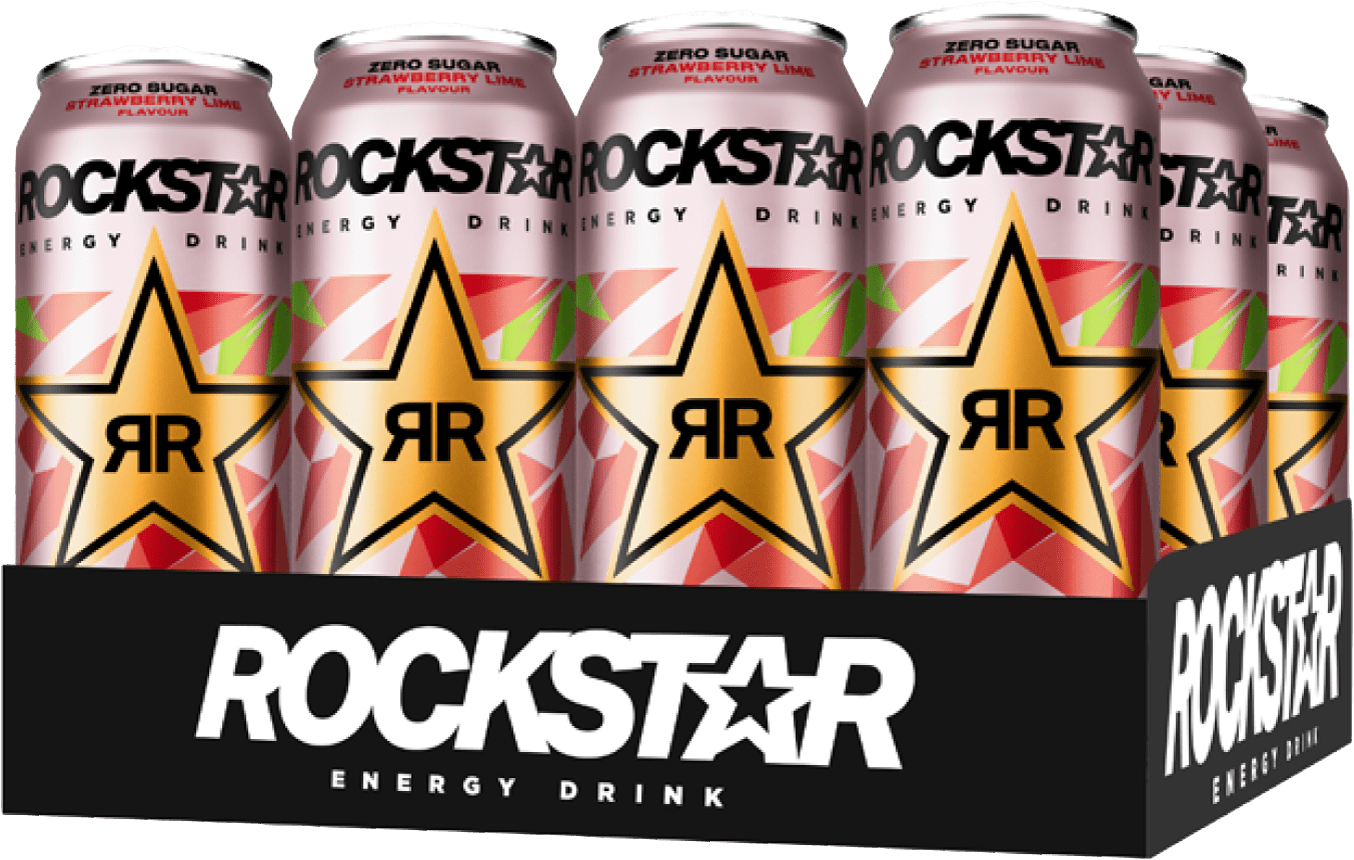 Rockstar Energy Drink Zero sugar Strawberry Lime Flavour (12 x 0.5 l)