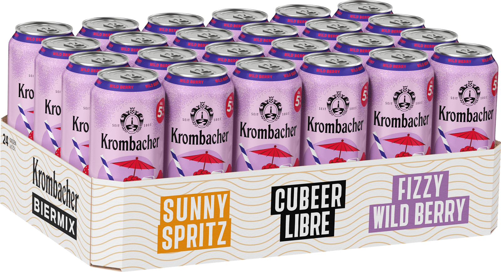 Krombacher Fizzy Wild Berry Biermix (24 x 0.5 l)