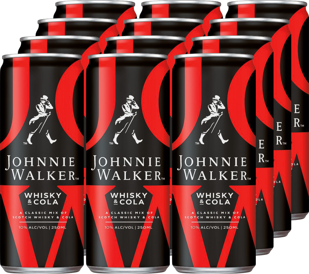 Johnnie Walker Red Label & Cola Slim Can | 12er Pack | GL007513.012a